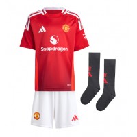 Manchester United Antony #21 Hjemmedraktsett Barn 2024-25 Kortermet (+ Korte bukser)